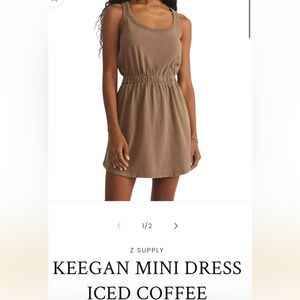 Z Supply Keegan Mini Dress - Iced Coffee - Large NWT